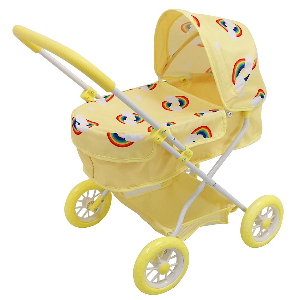 yellow dolls pram