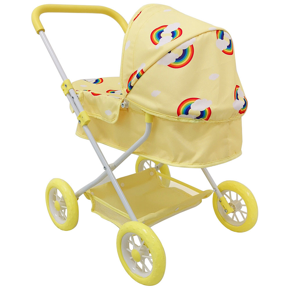 yellow dolls pram