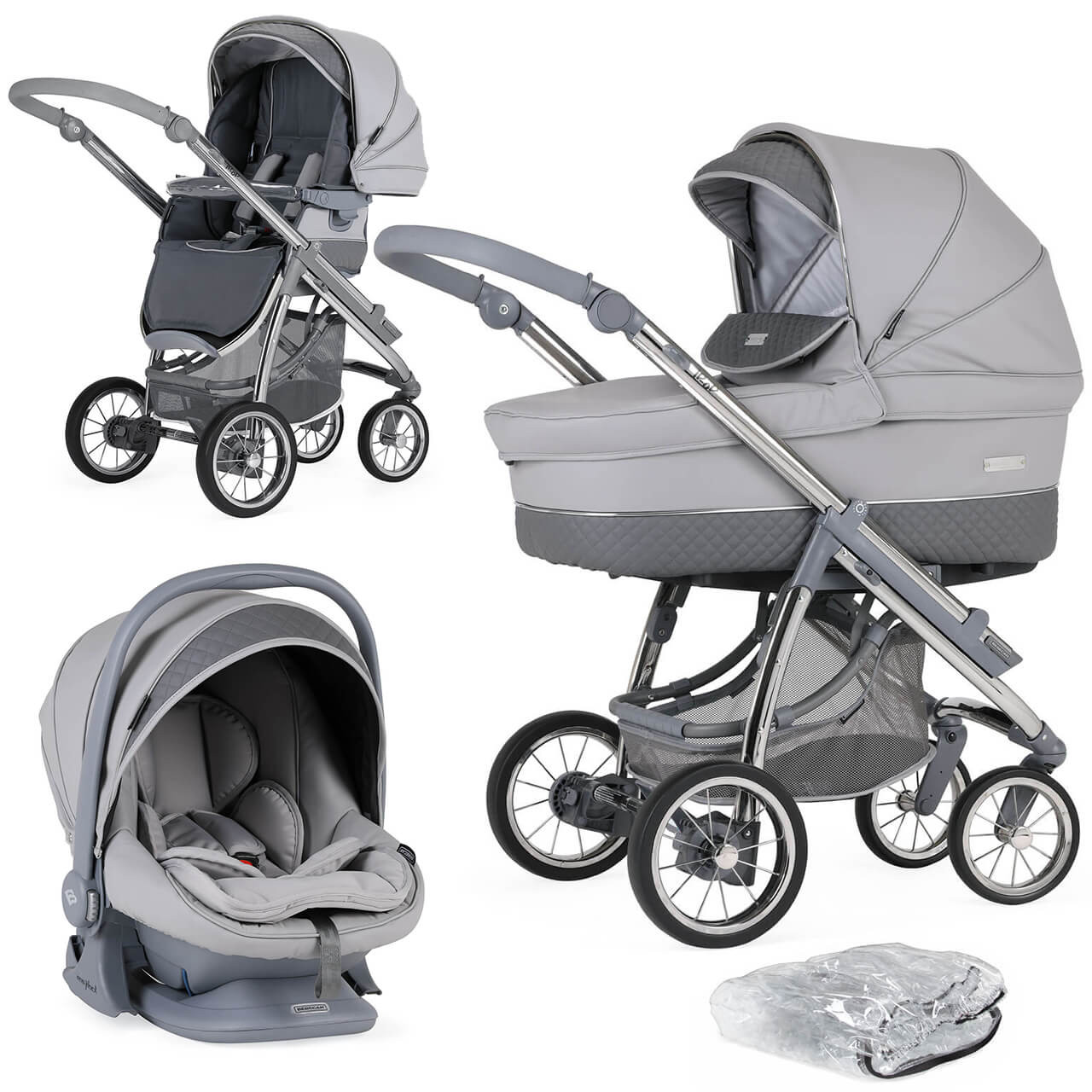 Bebecar Pack Ip Op Classic XL Trio Travel System Pewter (005