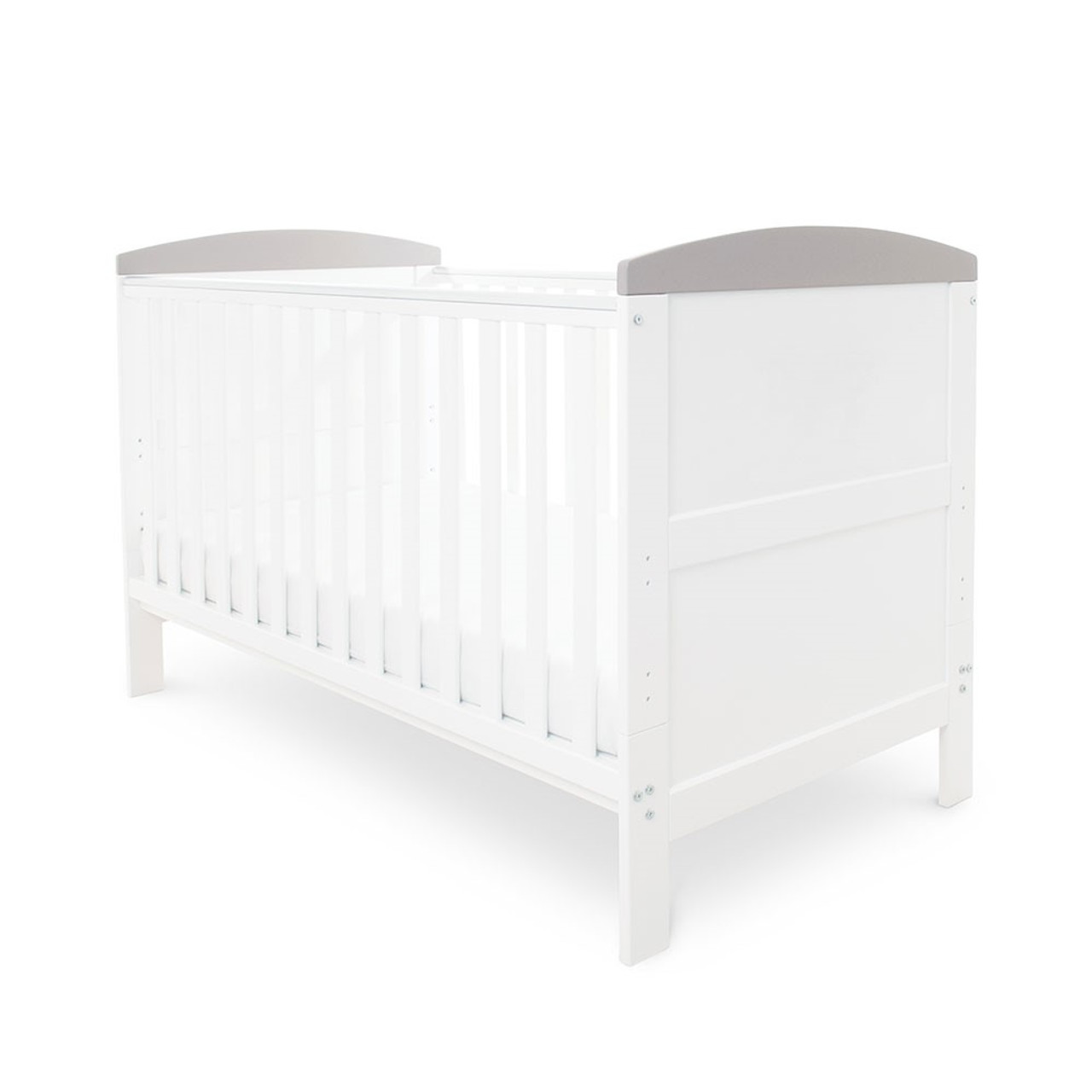 white cot bed and mattress