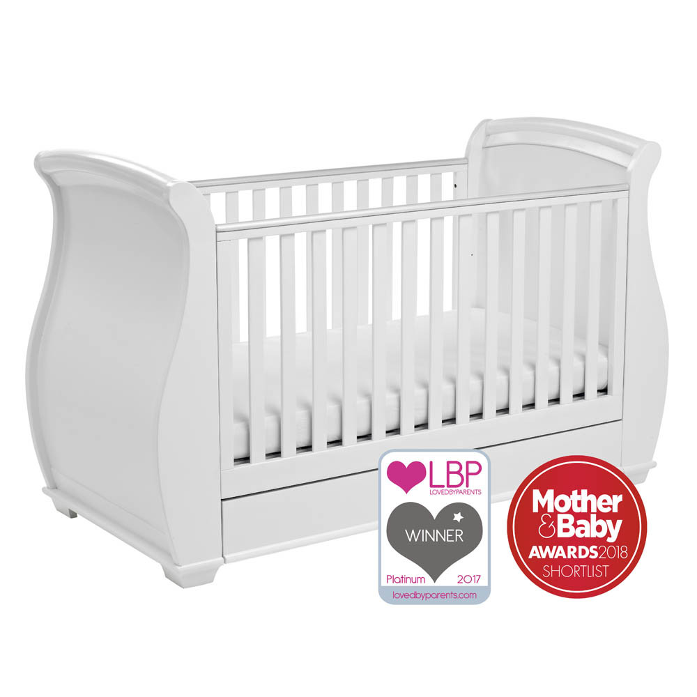 sleigh cot bed white