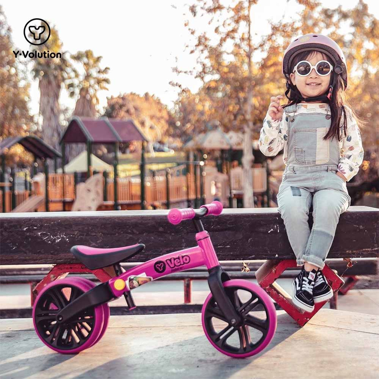 y velo junior balance bike pink