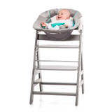Hauck Alpha+ Wooden Highchair & Bouncer - Grey - front