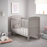 Obaby Grace Mini Cot Bed + Mattress - Warm Grey