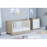 Babymore Luno 2-Piece Room Set with Drawer - Oak/White