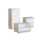 Babymore Luno 3-Piece Room Set with Drawer - Oak/White