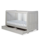 Ickle Bubba Pembrey Cot Bed & Under Drawer - Ash Grey
