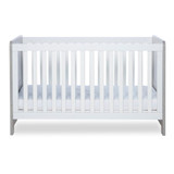 Ickle Bubba Pembrey Cot Bed & Changing Unit - Ash Grey & White