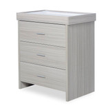 Ickle Bubba Pembrey Cot Bed, Under Drawer & Changing Unit - Ash Grey