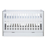 Ickle Bubba Pembrey Cot Bed, Under Drawer & Changing Unit - Ash Grey & White