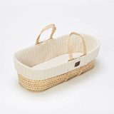 Little Green Sheep Knitted Moses Basket - Linen