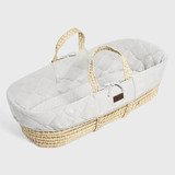 Little Green Sheep Natural Quilted Moses Basket & Mattress - Dove
