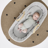 Little Green Sheep Natural Quilted Moses Basket & Mattress - Dove