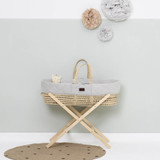 Little Green Sheep Natural Quilted Moses Basket & Mattress - Dove