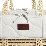 Little Green Sheep Natural Quilted Moses Basket & Mattress - Dove
