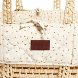 Little Green Sheep Natural Quilted Moses Basket & Mattress - Linen Rice