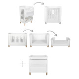 Gaia Baby Serena All-In-One & Dresser Room Set - White/Natural