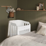 Gaia Serena Complete Sleep Cot Bed+/ Co-Sleep & Dresser Room Set - White/Walnut