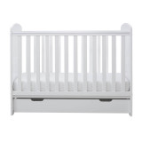 Ickle Bubba Coleby Mini Cot Bed, Under Drawer & Fibre Mattress - White