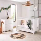 Babymore Stella Sleigh 2 Piece Room Set - White