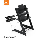 Stokke® Tripp Trapp® + Cushion + Baby Set - Black