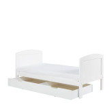 Ickle Bubba Coleby Cot Bed & Under Drawer - Scandi White