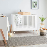 Gaia Hera Cot Bed - Scandi-White/Natural