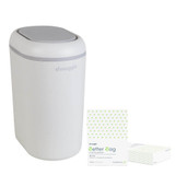 Shnuggle Eco-Touch Nappy Bin inc FREE Bin Liners - White/Grey