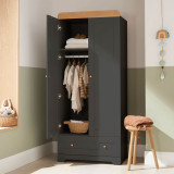 Tutti Bambini Rio 3 Piece Room Set - Slate Grey/Oak