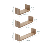Tutti Bambini Modena U-Shaped Wall Shelves (Set of 3) - Oak