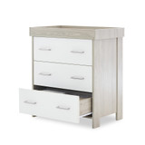 Obaby Nika 3 Piece Room Set & Under Drawer - Grey Wash & White