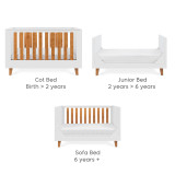 Tutti Bambini Como Cot Bed - White / Rosewood