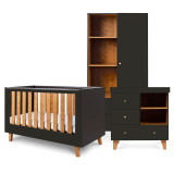 Tutti Bambini Como 3 Piece Room Set - Slate Grey / Rosewood