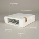 Cuddleco Harmony Hypoallergenic Bamboo Sprung Cot Bed Mattress