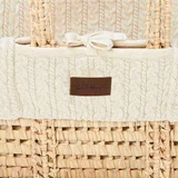 Little Green Sheep Knitted Moses Basket - Linen