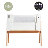 Gaia Hera Bedside Crib with Mattress - Scandi White/Natural Ash