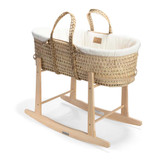 Clair de Lune Organic Palm Moses Basket - Natural Cream