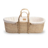 Clair de Lune Organic Palm Moses Basket - Natural Cream
