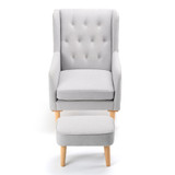 Babymore Lux Nursing Chair with Stool - Grey