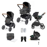 Ickle Bubba Cosmo Stratus Travel System - Black/Graphite Grey/Tan