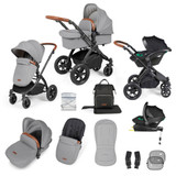 Ickle Bubba Stomp Luxe Stratus Travel System - Black/Pearl Grey/Tan