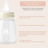 Fraupow Combi Feed Baby Bottles (3 Pack)