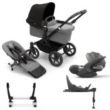 Bugaboo Donkey 5 Mono Stroller on Black/Grey Chassis + Cloud T & Base - Choose Your Colour