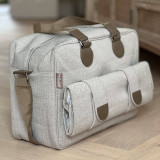 My Babiie Deluxe Changing Bag - Oatmeal Herringbone