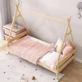 Boori Forest Teepee Single Bed with Tent Canopy - Cherry & Almond