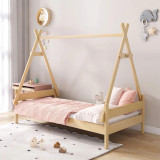 Boori Forest Teepee Single Bed with Tent Canopy - Cherry & Almond