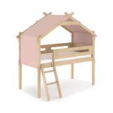 Boori Forest Teepee Loft Bed with Tent Canopy - Cherry & Almond