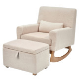 Gaia Serena Rocking/Feeding Chair - Biscuit/Oak