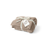 Little Green Sheep Organic Knitted Cellular Baby Blanket - Truffle