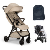 Nuna TRVL Compact Stroller with Raincover & Travel Bag - Biscotti